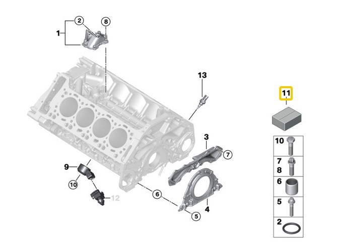 11112159389 BMW Engine Gasket Genuine Parts Best Price and Availability In Dubai Sharjah UAE