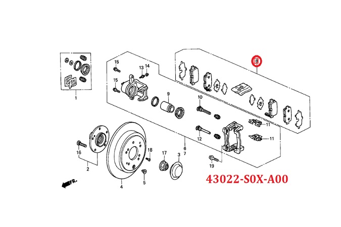 43022-S0X-A00 MK Brake Pad Genuine Parts Best Price and Availability In Dubai Sharjah UAE